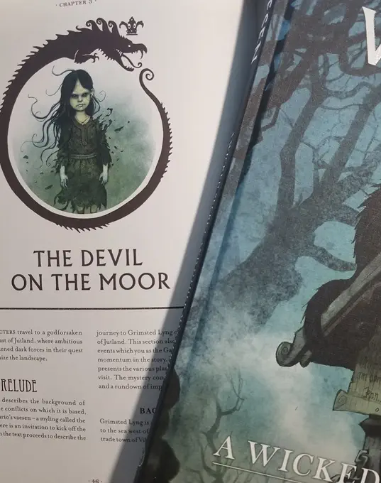 decorative image depicting excerpts from a RPG scenario book